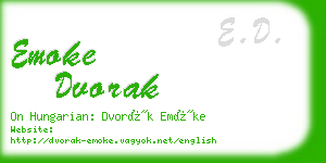 emoke dvorak business card